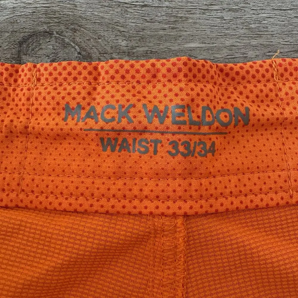 Mack Weldon Board Shorts Mens 33/34 Orange Ombre Unlined Pockets Swim Trunks